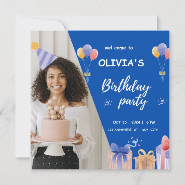 Blue Illustration Birthday (Front)