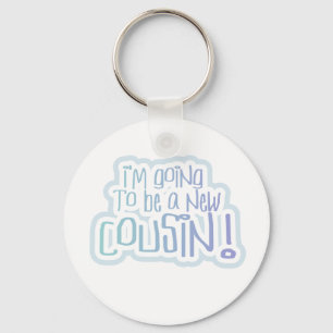 Blue I'm Going to be a Cousin Keychain