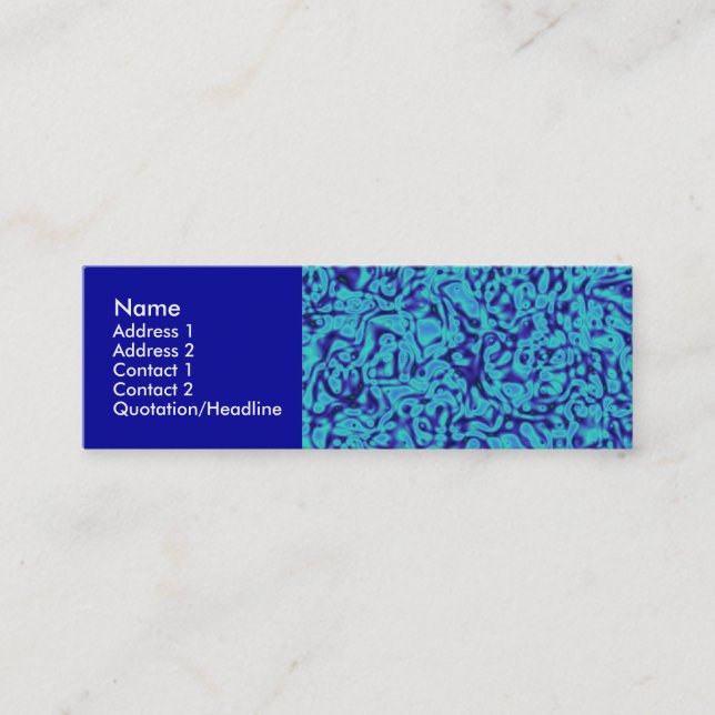 Blue Impressionism Mini Business Card (Front)
