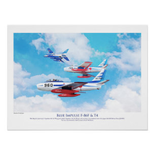 Blue Impulse Japan Air Self-Defense Force (JASDF) Poster