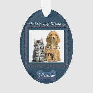 Blue In Memory of Cat or Dog Acrylic Ornament