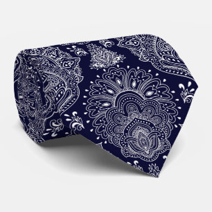 blue Indian ethnic vintage pattern Tie