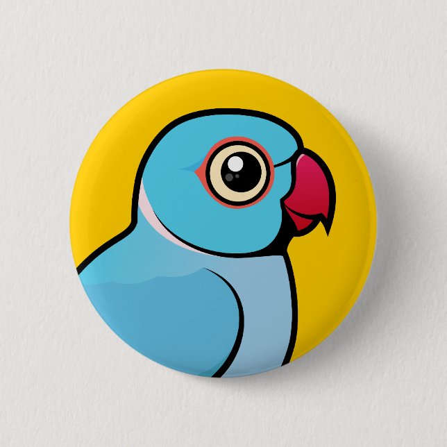 Blue Indian Ringneck 2 Inch Round Button (Front)