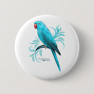 Blue Indian Ringneck Parrot 2 Inch Round Button
