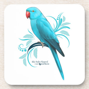 Blue Indian Ringneck Parrot Coaster