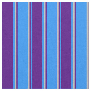 Blue, Indigo & Grey Colored Striped Pattern Fabric