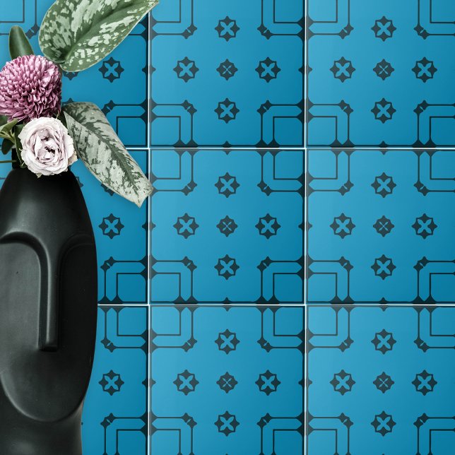 Blue & Indigo Pattern in Ornamental Mosaic Style Tile (Creator Uploaded)