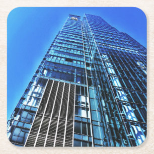 Blue Industrial Building Paper Coaster
