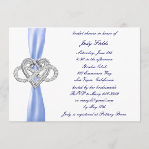 Blue Infinity Heart Bridal Shower Invitation