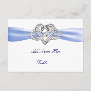 Blue Infinity Heart Wedding Table Place Card
