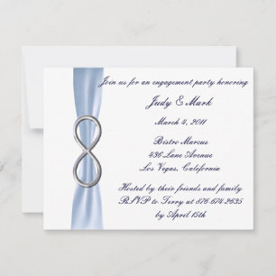 Blue Infinity Wedding Engagement Party Invitation