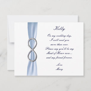 Blue Infinity Wedding Maid Of Honour Card