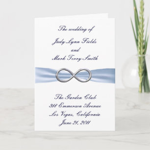 Blue Infinity Wedding Program Card