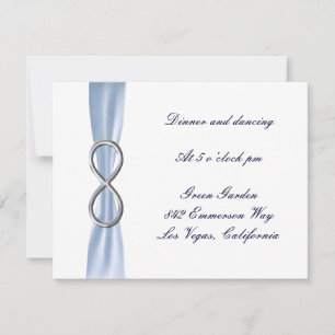 Blue Infinity Wedding Reception Card