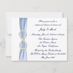 Blue Infinity Wedding Rehearsal Dinner Invitation