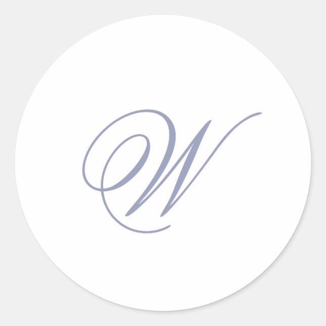 Blue Initial Envelope Sticker  (Front)