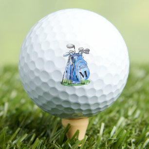 Blue Initial Monogram Golf Balls
