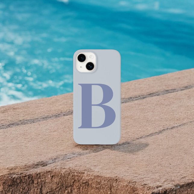 Blue Initial Name Personalized Monogram Design Case-Mate iPhone Case (Creator Uploaded)