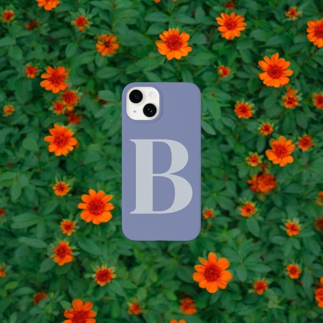 Blue Initial Name Personalized Monogram Design Case-Mate iPhone Case (Creator Uploaded)