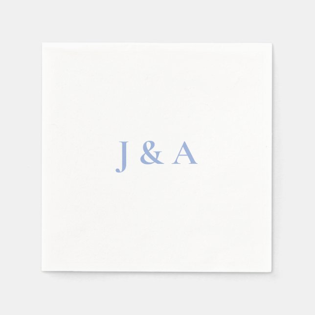 Blue Initials Wedding Napkin (Front)