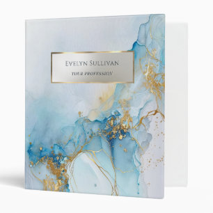 blue ink marble binder