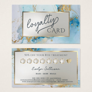 blue ink marble loyalty card