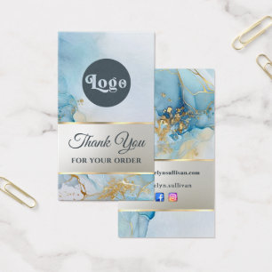 blue ink marble package insert