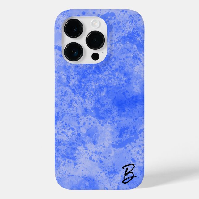 Blue Ink Mess Personalized Phone Case (Back)