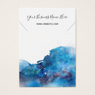 Blue Ink Ombre Necklace Display Card