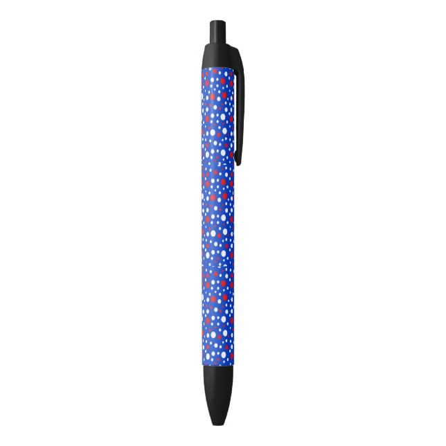 Blue Ink Pens with Red & White Ball Design (Bottom (Vertical))