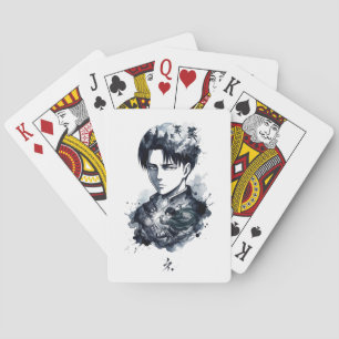 Blue Ink Soldier Portrait Classic Playing Cards