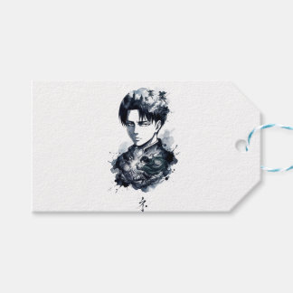 Blue Ink Soldier Portrait Gift Tag