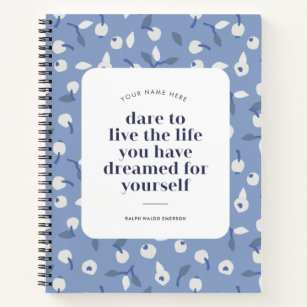 Blue Inspirational Quote Notebook