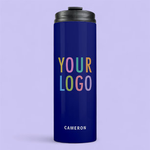 Blue Insulated Tumbler with Business Logo 12 oz