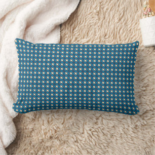 Blue Interlocking Abstract Geometric Pattern 1316 Lumbar Pillow