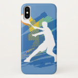 Blue iphone case gift with tennis player for men<br><div class="desc">Blue iphone case gift with tennis player for men. Custom phone cover for player, coach, trainer, boy etc. Imagewear specializes in tennis tshirts and tennis gifts for men, women and kids. View a big selection of unique tennis products in our shop. Many items can be personlized as well. Personal and...</div>