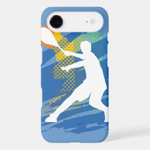 Blue iphone case gift with tennis player for men