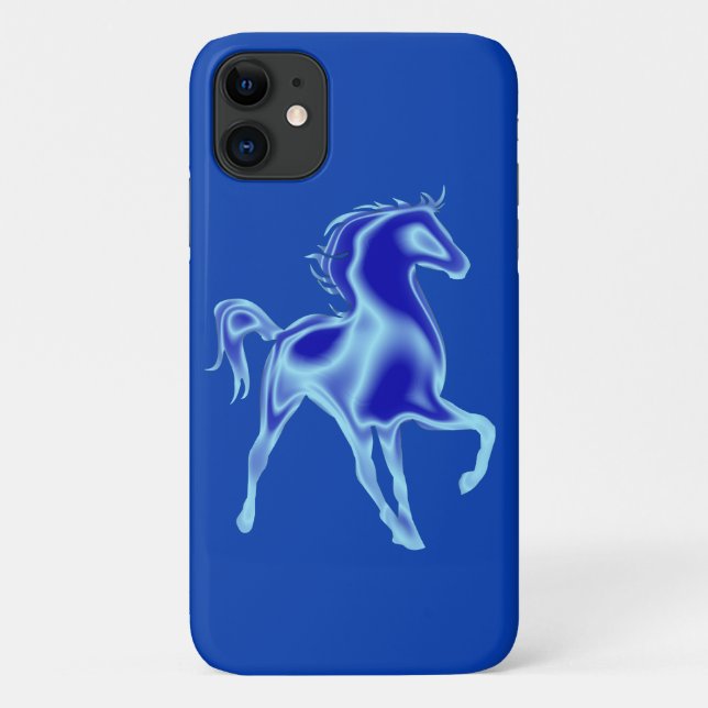 Blue iPhone Case with Horse (Back)