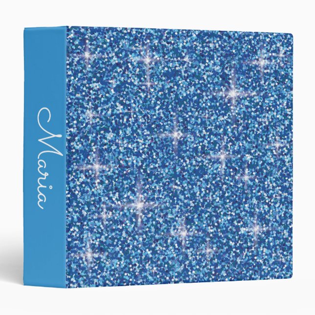 Blue iridescent glitter binder (Front/Spine)