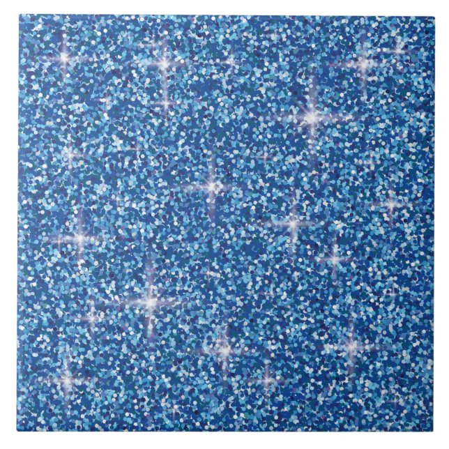 Blue iridescent glitter tile (Front)
