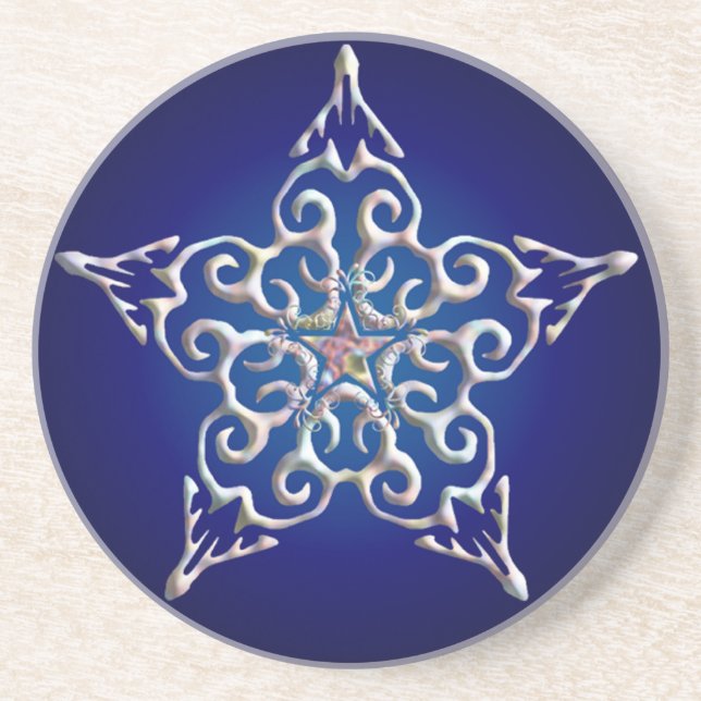 Blue Iridescent Star Coaster (Front)
