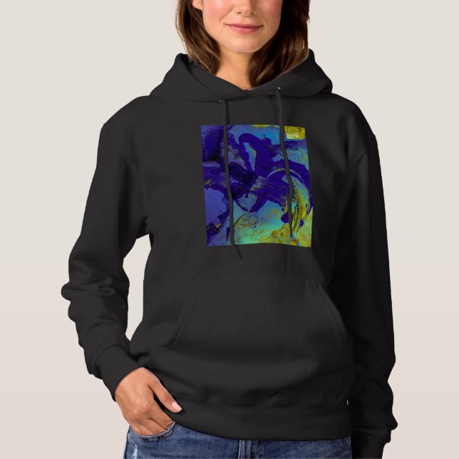 Blue Iris Abstract Hoodie (Front)