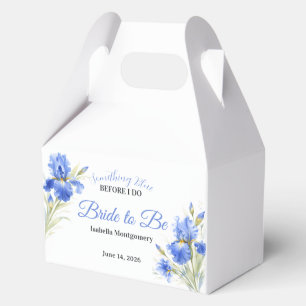 Blue Iris Bride to Be Something Blue Bridal Shower Favor Box