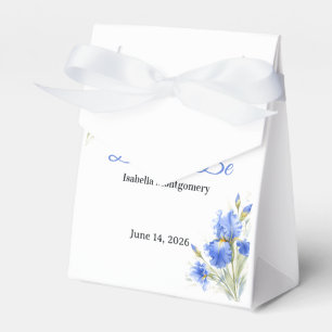 Blue Iris Bride to Be Something Blue Bridal Shower Favor Box
