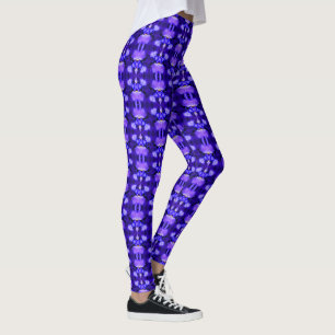 Blue Iris Flower Abstract Nature Pattern Leggings