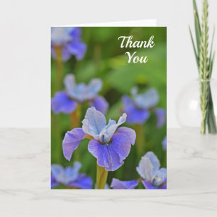 Blue Iris Flower Elegant Thank You Card