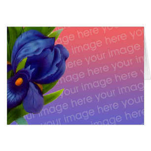 Blue Iris Flower Your Photo Card
