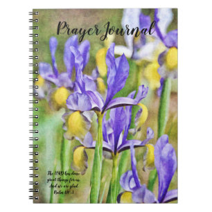 Blue Iris Flowers Bible Verse Prayer Journal