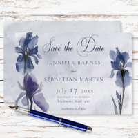 Blue Iris Flowers Blue Modern Wedding