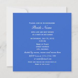 Blue iris flowers bridal shower invitations. invitation